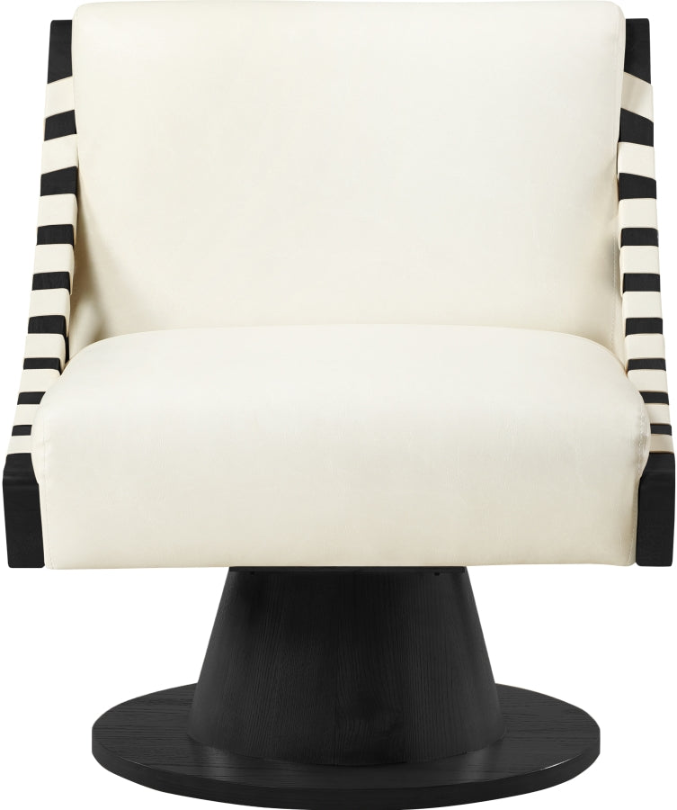 Millwin Vegan Leather Upholstered Swivel Accent Chair