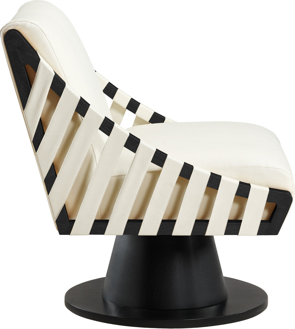 Millwin Vegan Leather Upholstered Swivel Accent Chair