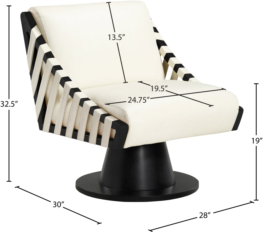 Millwin Vegan Leather Upholstered Swivel Accent Chair