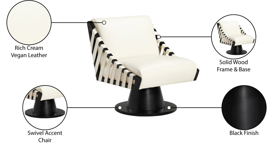 Millwin Vegan Leather Upholstered Swivel Accent Chair