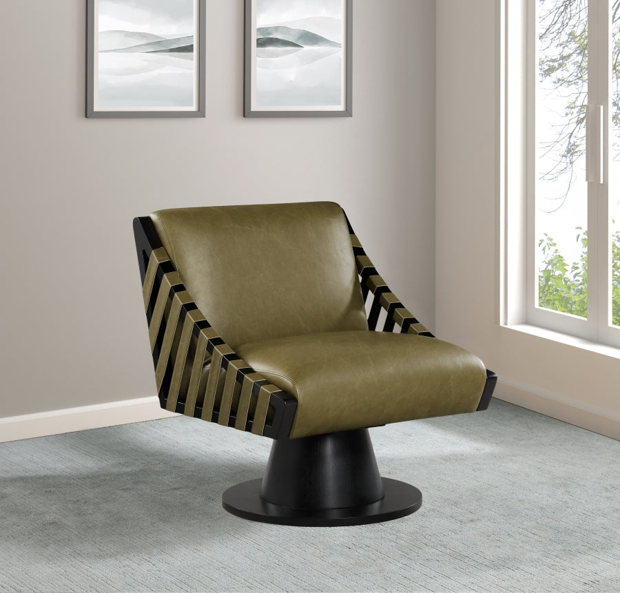 Millwin Vegan Leather Upholstered Swivel Accent Chair