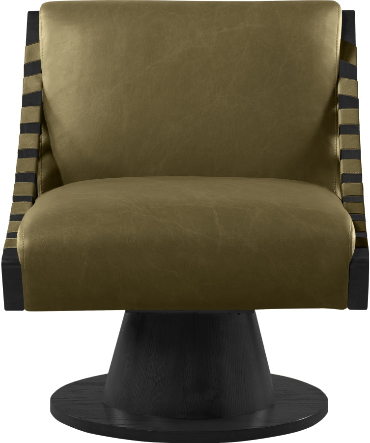Millwin Vegan Leather Upholstered Swivel Accent Chair