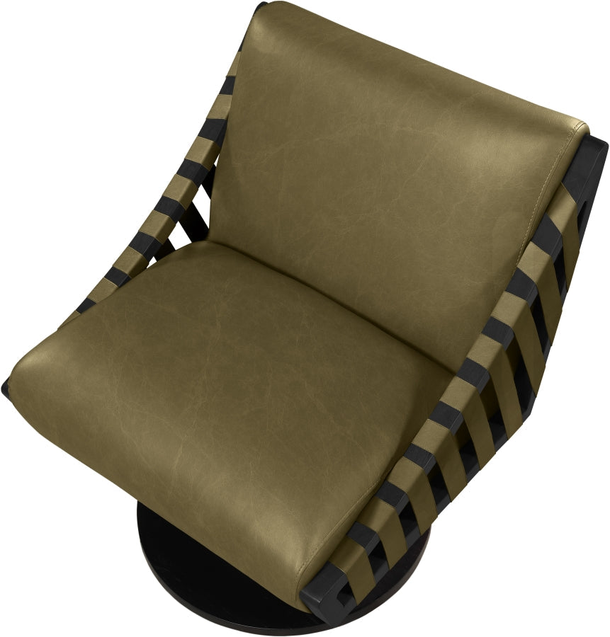 Millwin Vegan Leather Upholstered Swivel Accent Chair