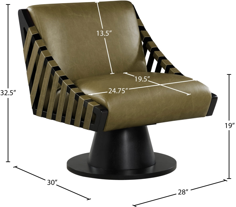 Millwin Vegan Leather Upholstered Swivel Accent Chair
