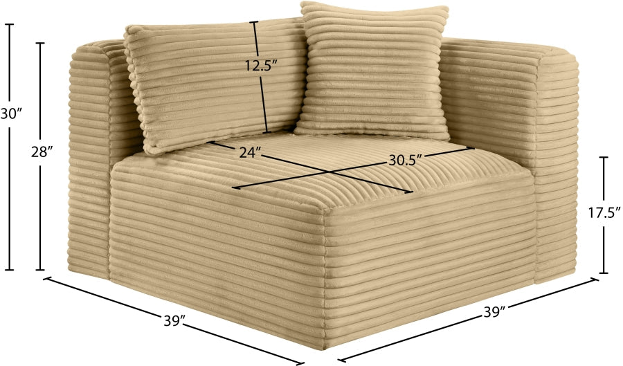Shaggy Corduroy Performance Fabric Upholstered Accent Chair
