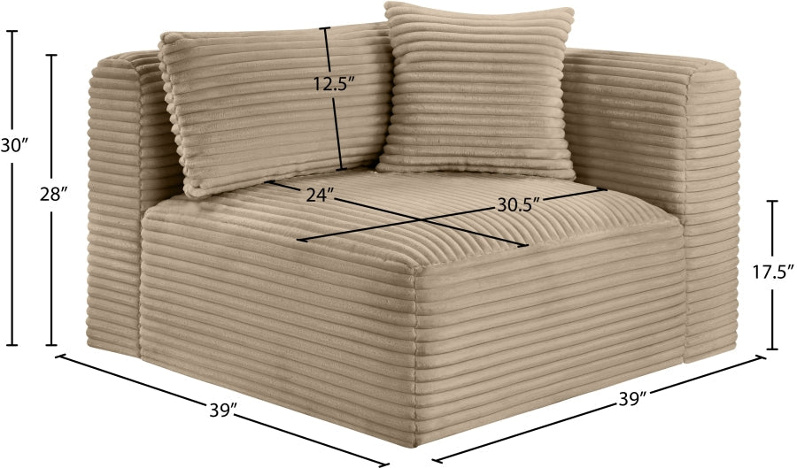 Shaggy Corduroy Performance Fabric Upholstered Accent Chair