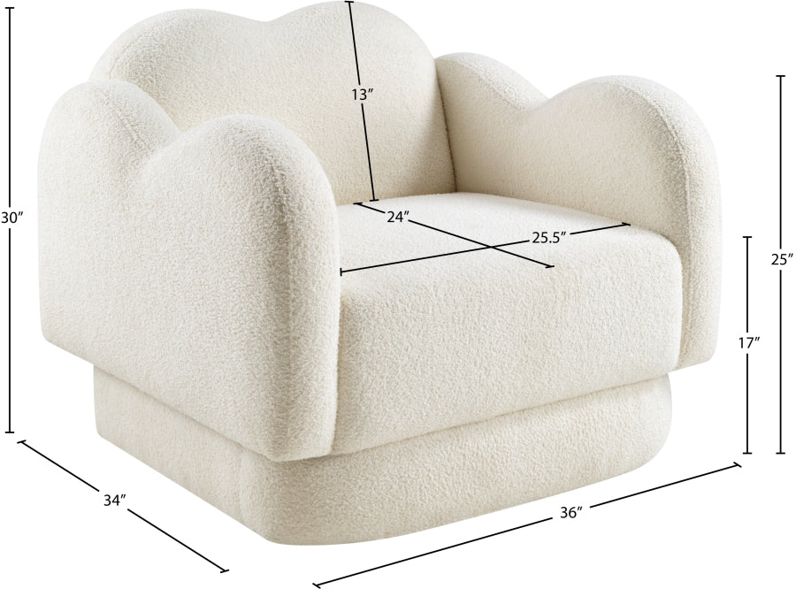 Bloom Teddy Fabric Upholstered Accent Chair