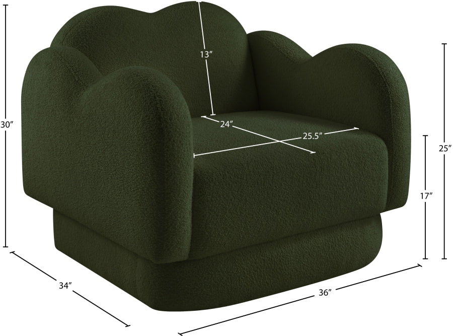 Bloom Teddy Fabric Upholstered Accent Chair