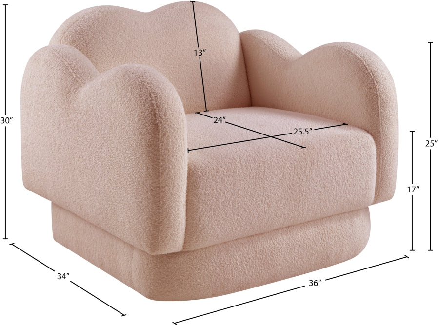 Bloom Teddy Fabric Upholstered Accent Chair