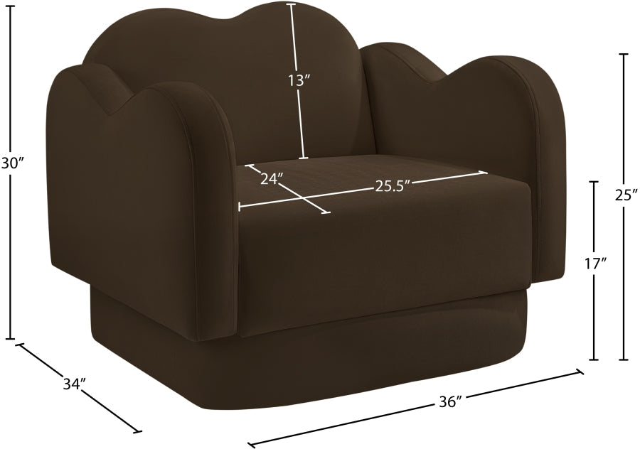 Bloom Velvet Upholstered Accent Chair