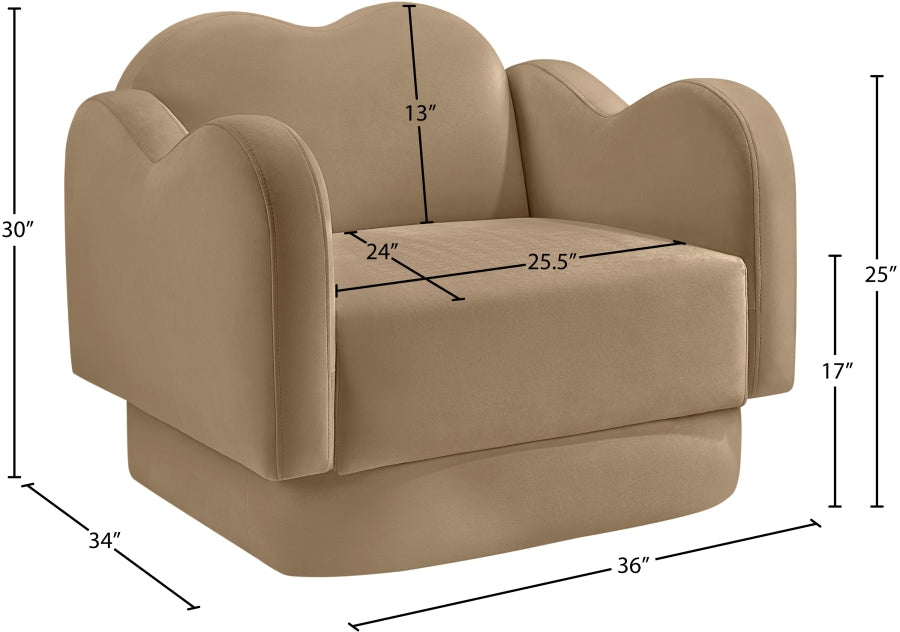 Bloom Velvet Upholstered Accent Chair