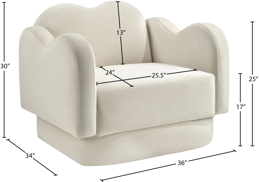 Bloom Velvet Upholstered Accent Chair
