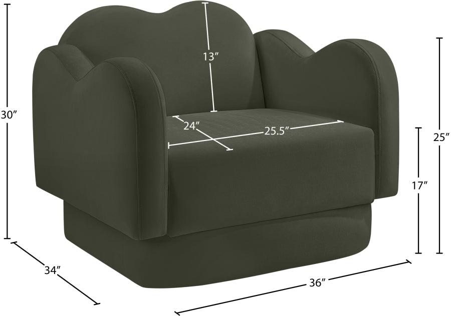 Bloom Velvet Upholstered Accent Chair