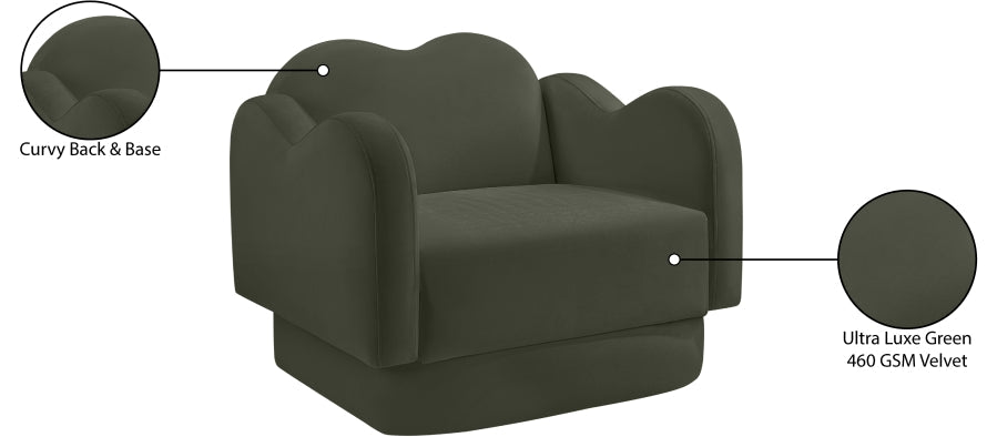 Bloom Velvet Upholstered Accent Chair