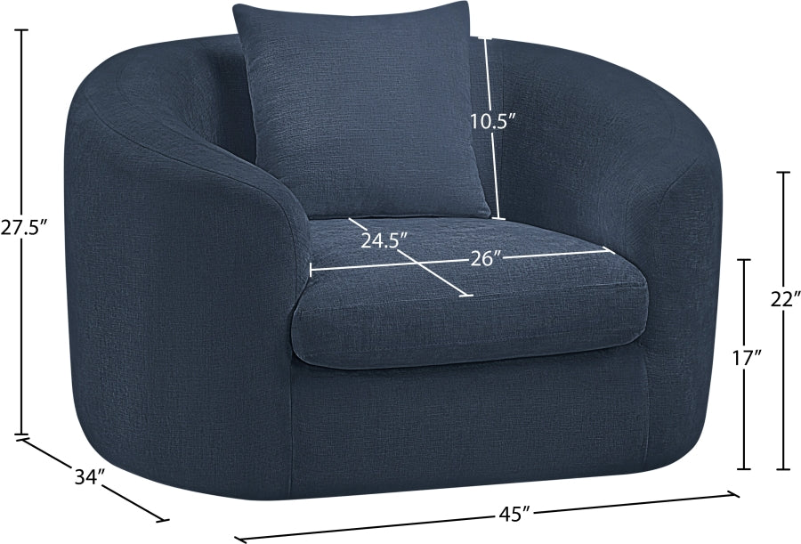 Penelope Chenille Fabric Upholstered Accent Chair
