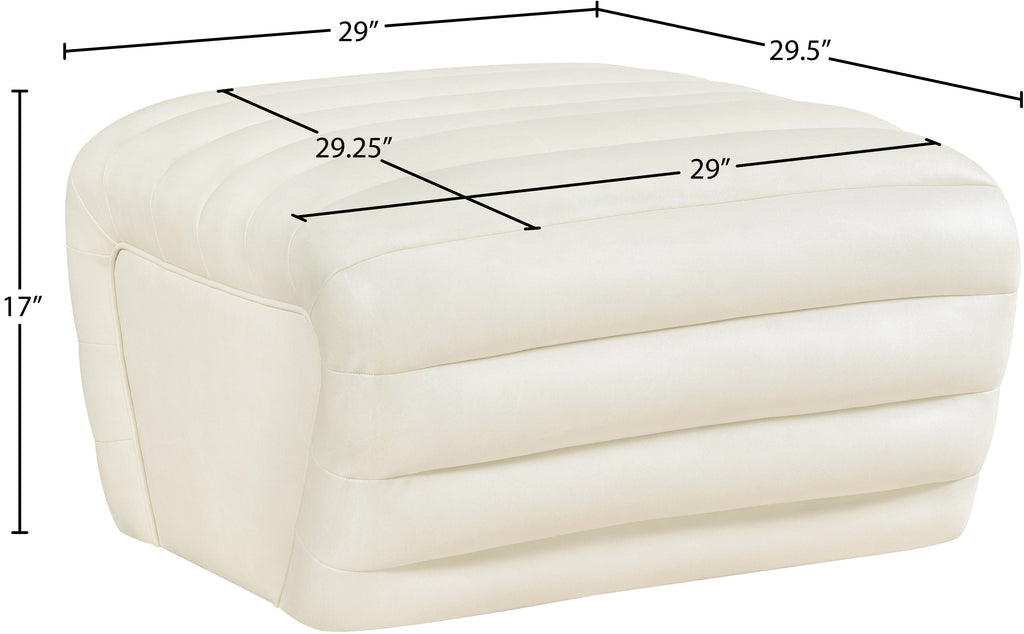 Vega Vegan Leather Upholstered Ottoman