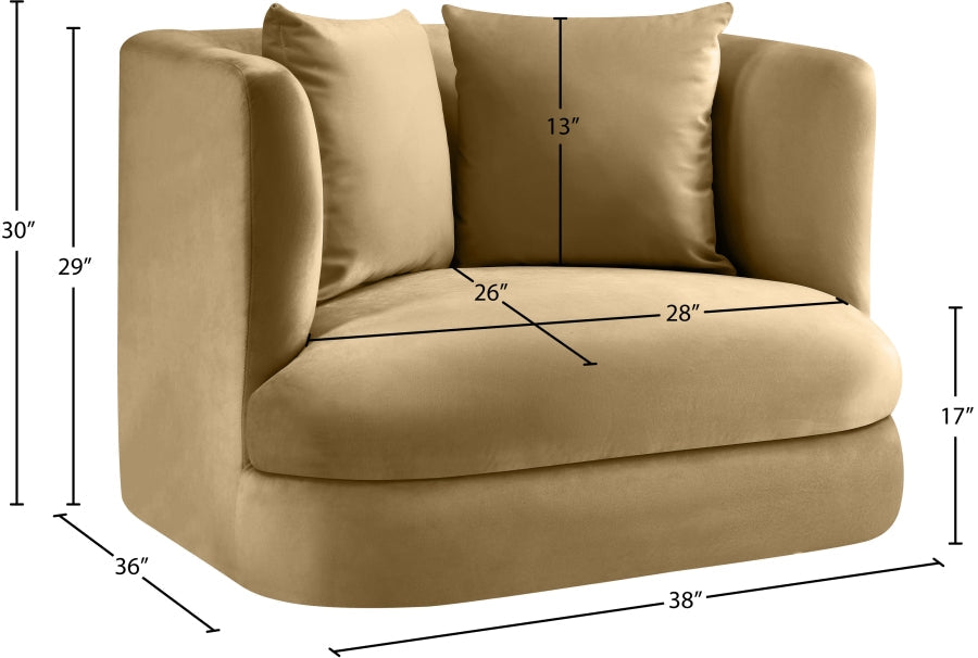 Alder Velvet Upholstered Accent Chair