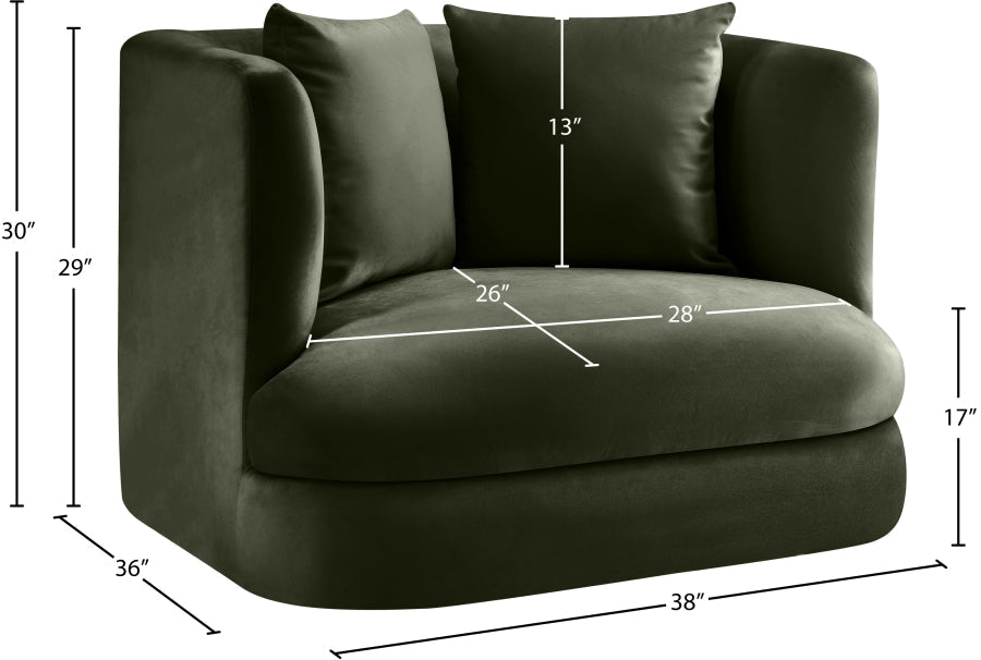 Alder Velvet Upholstered Accent Chair