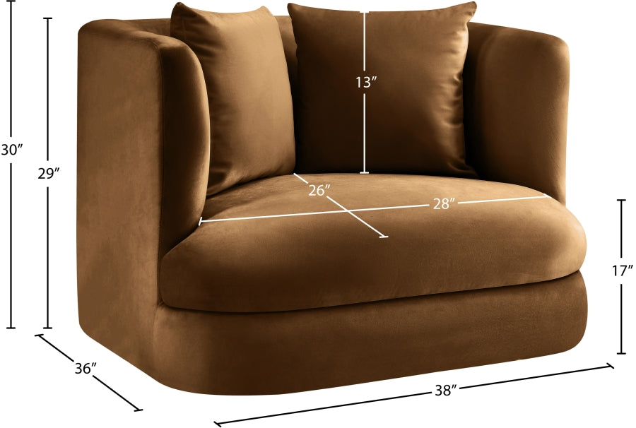 Alder Velvet Upholstered Accent Chair