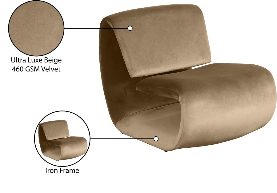 Nouveau Velvet Upholstered Accent Chair
