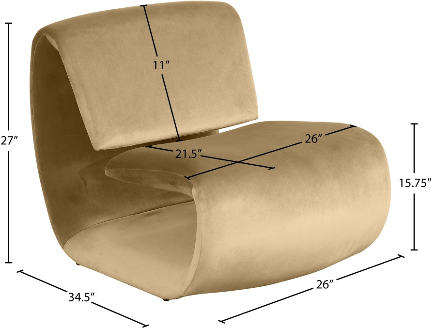 Nouveau Velvet Upholstered Accent Chair