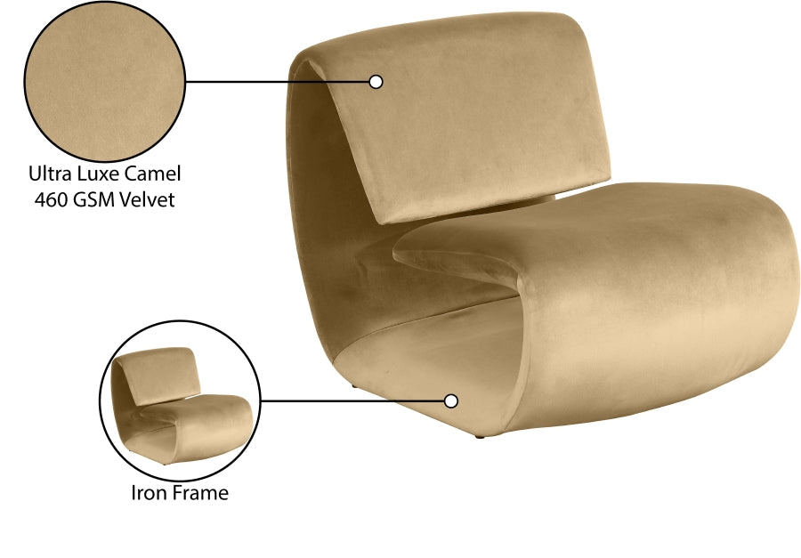 Nouveau Velvet Upholstered Accent Chair