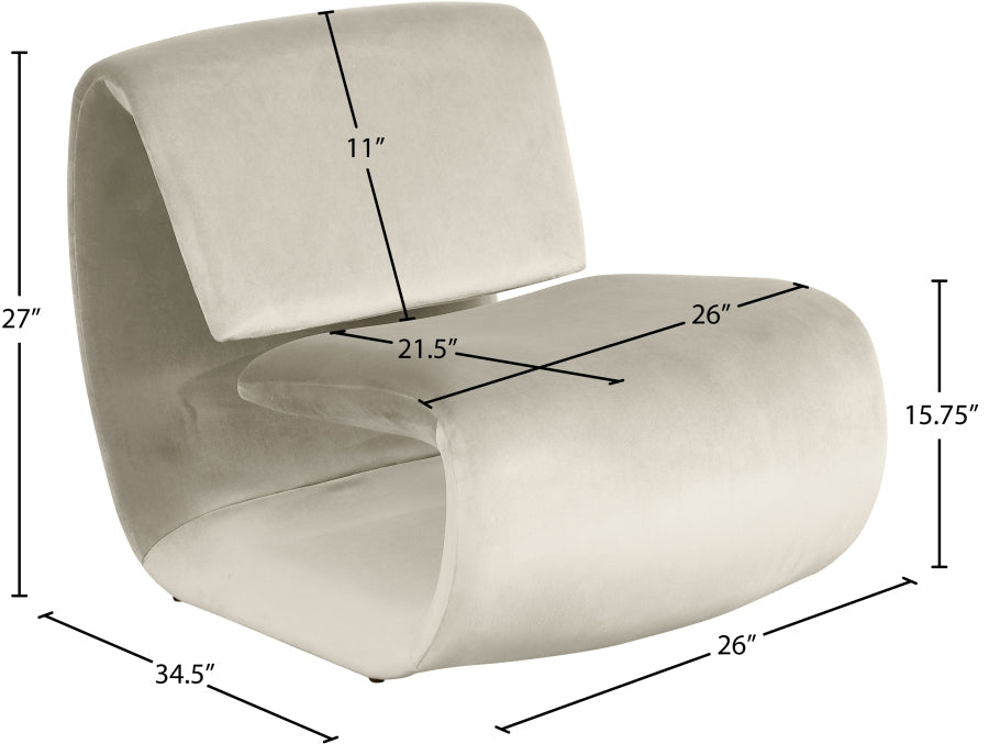 Nouveau Velvet Upholstered Accent Chair