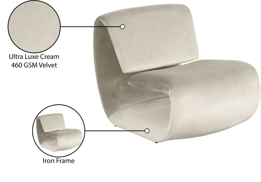 Nouveau Velvet Upholstered Accent Chair
