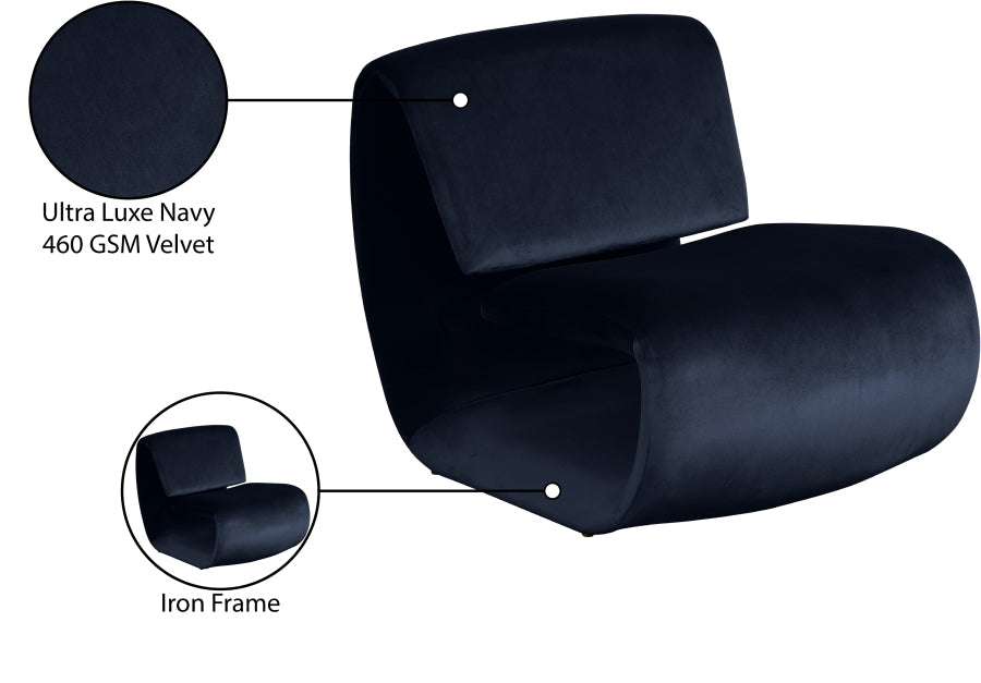 Nouveau Velvet Upholstered Accent Chair