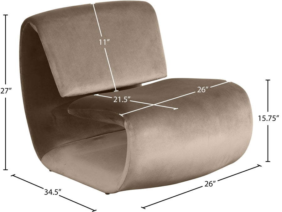 Nouveau Velvet Upholstered Accent Chair