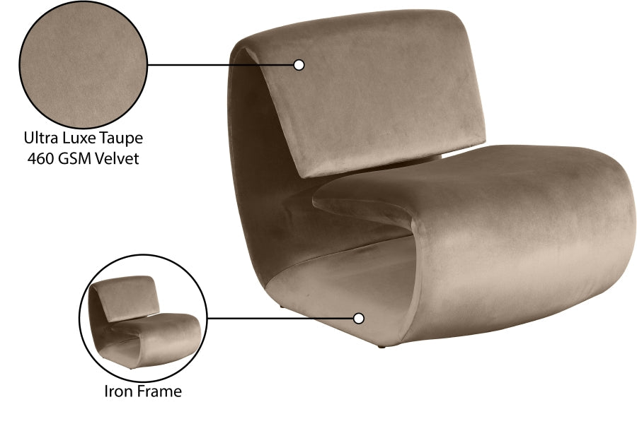 Nouveau Velvet Upholstered Accent Chair
