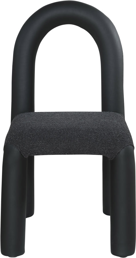 Amari Vegan Leather And Boucle Fabric Upholstered Dining Chair