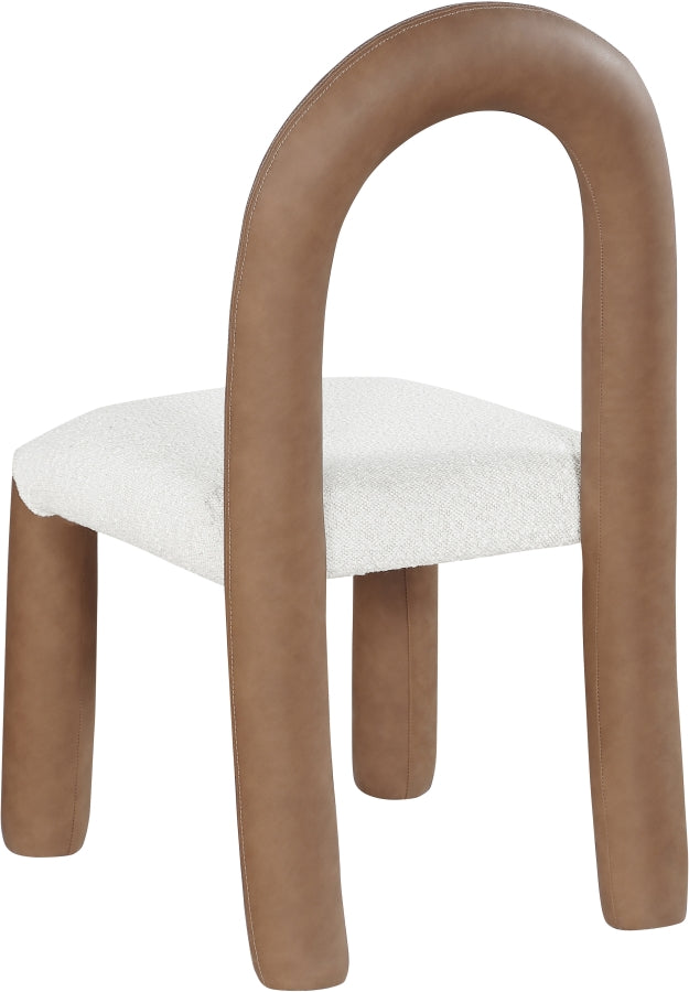 Amari Vegan Leather And Boucle Fabric Upholstered Dining Chair