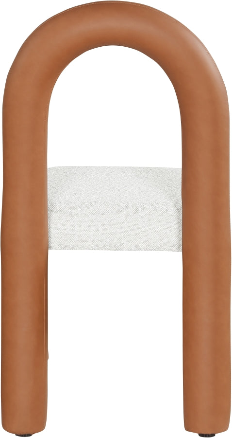 Amari Vegan Leather And Boucle Fabric Upholstered Dining Chair