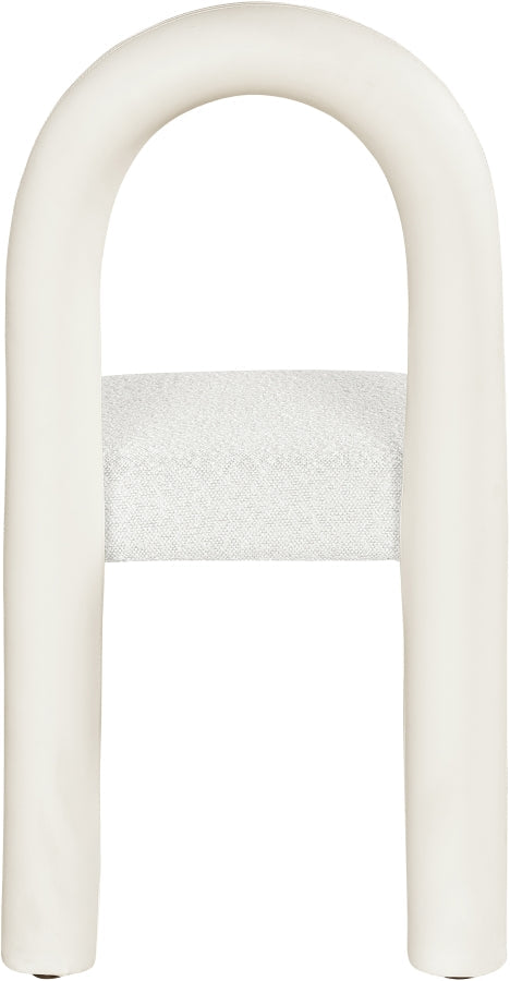 Amari Vegan Leather And Boucle Fabric Upholstered Dining Chair