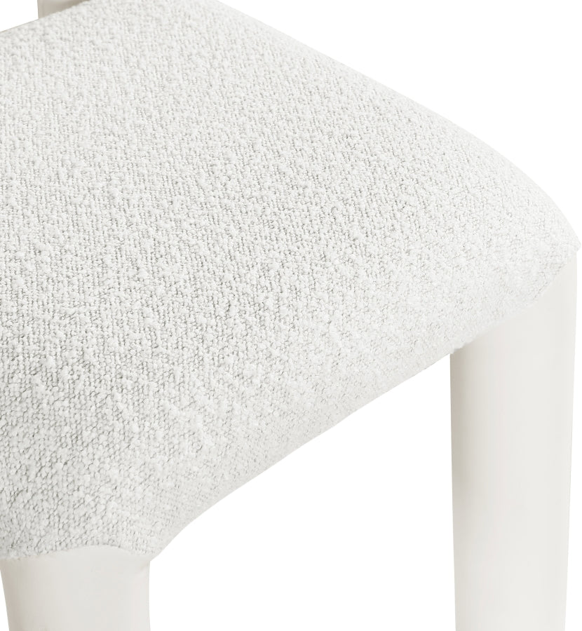 Amari Vegan Leather And Boucle Fabric Upholstered Dining Chair