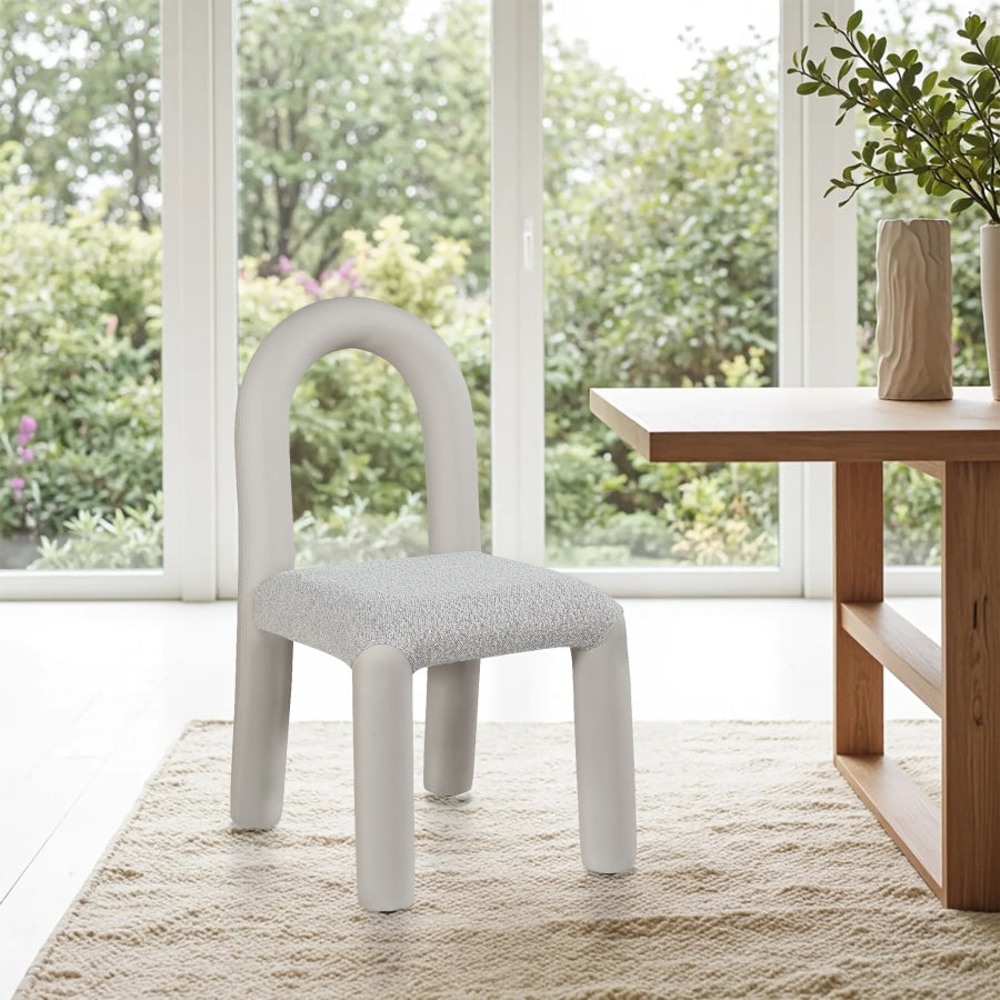 Amari Vegan Leather And Boucle Fabric Upholstered Dining Chair