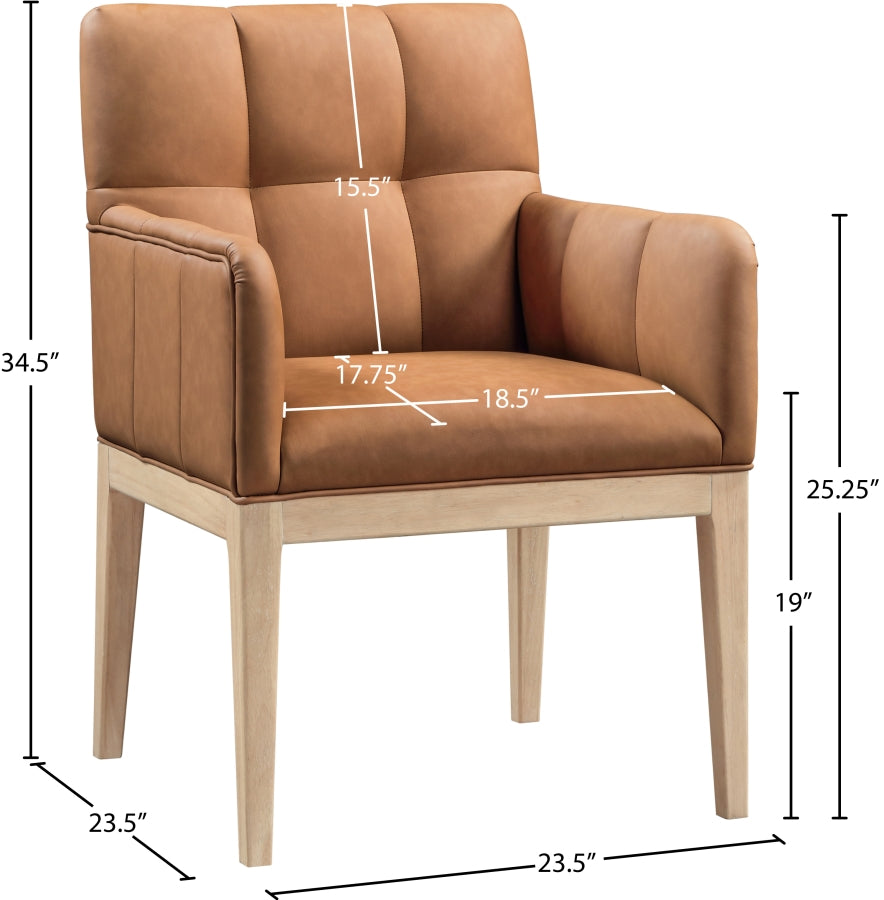 Adrian Vegan Leather Upholstered Dining Arm Chair