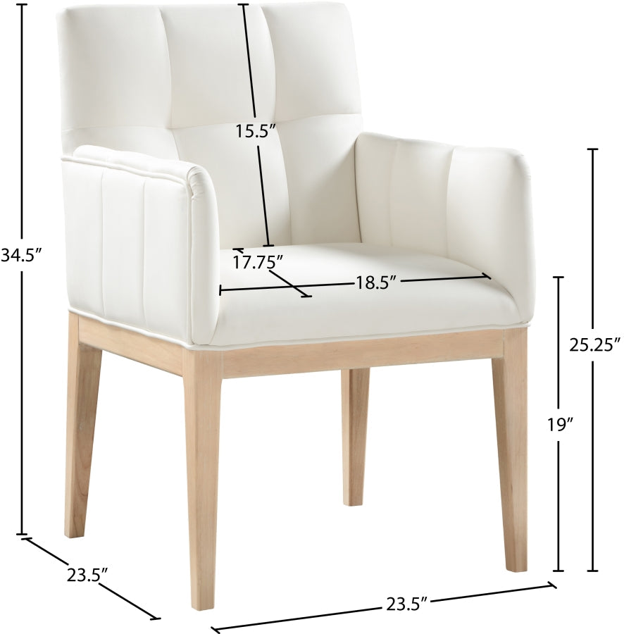 Adrian Vegan Leather Upholstered Dining Arm Chair