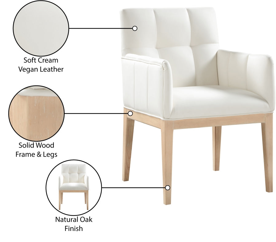 Adrian Vegan Leather Upholstered Dining Arm Chair