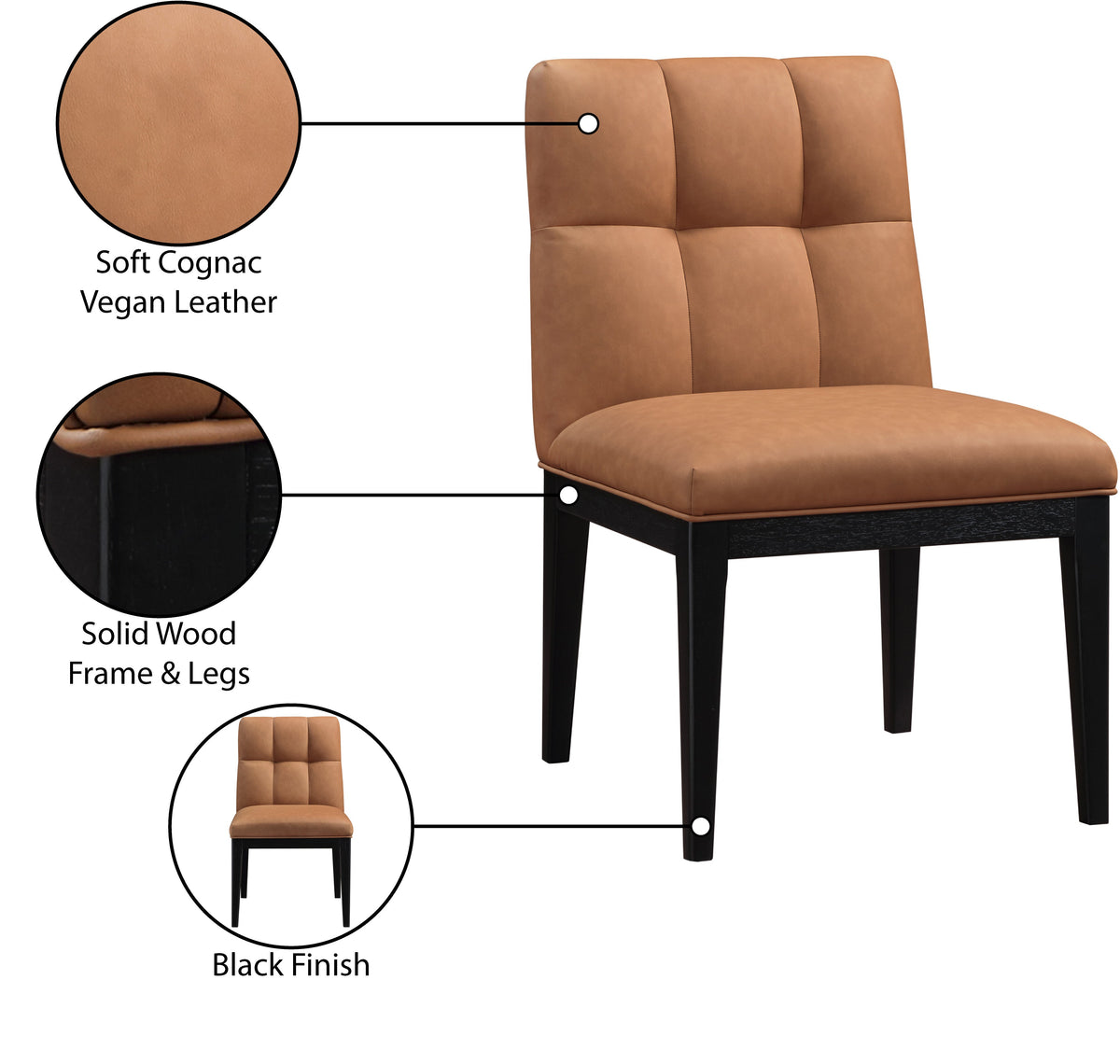 Adrian Vegan Leather Upholstered Dining Side Chair