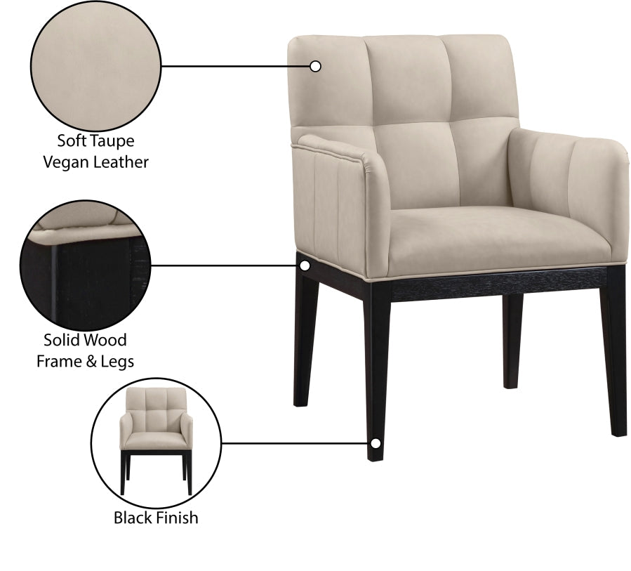 Adrian Vegan Leather Upholstered Dining Arm Chair