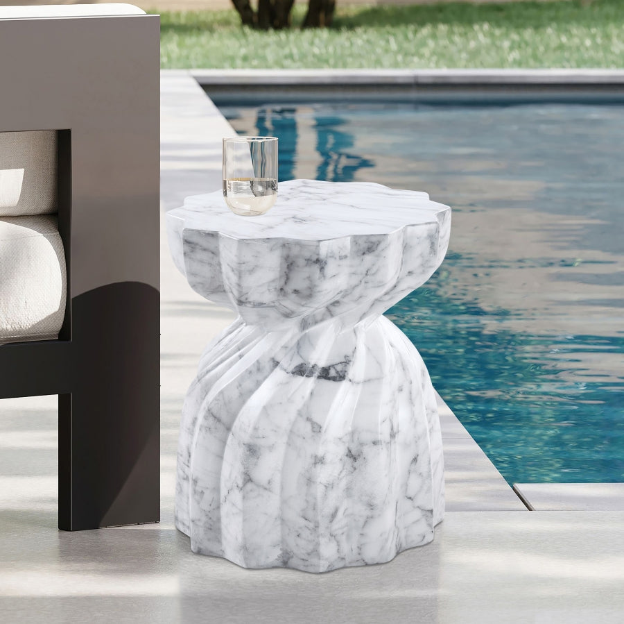 Caserta Marble Finish Indoor / Outdoor Concrete End Table