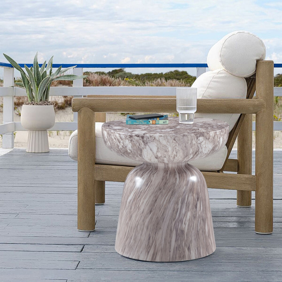 Avellino Marble Finish Indoor / Outdoor Concrete End Table