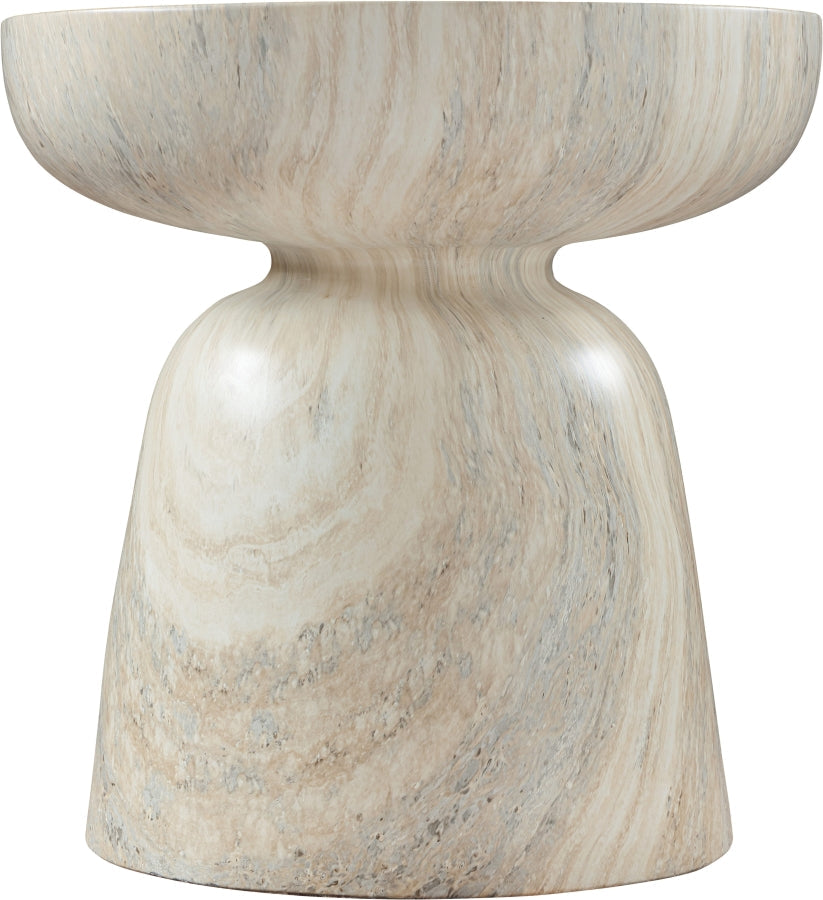 Avellino Travertine Finish Indoor / Outdoor Concrete End Table