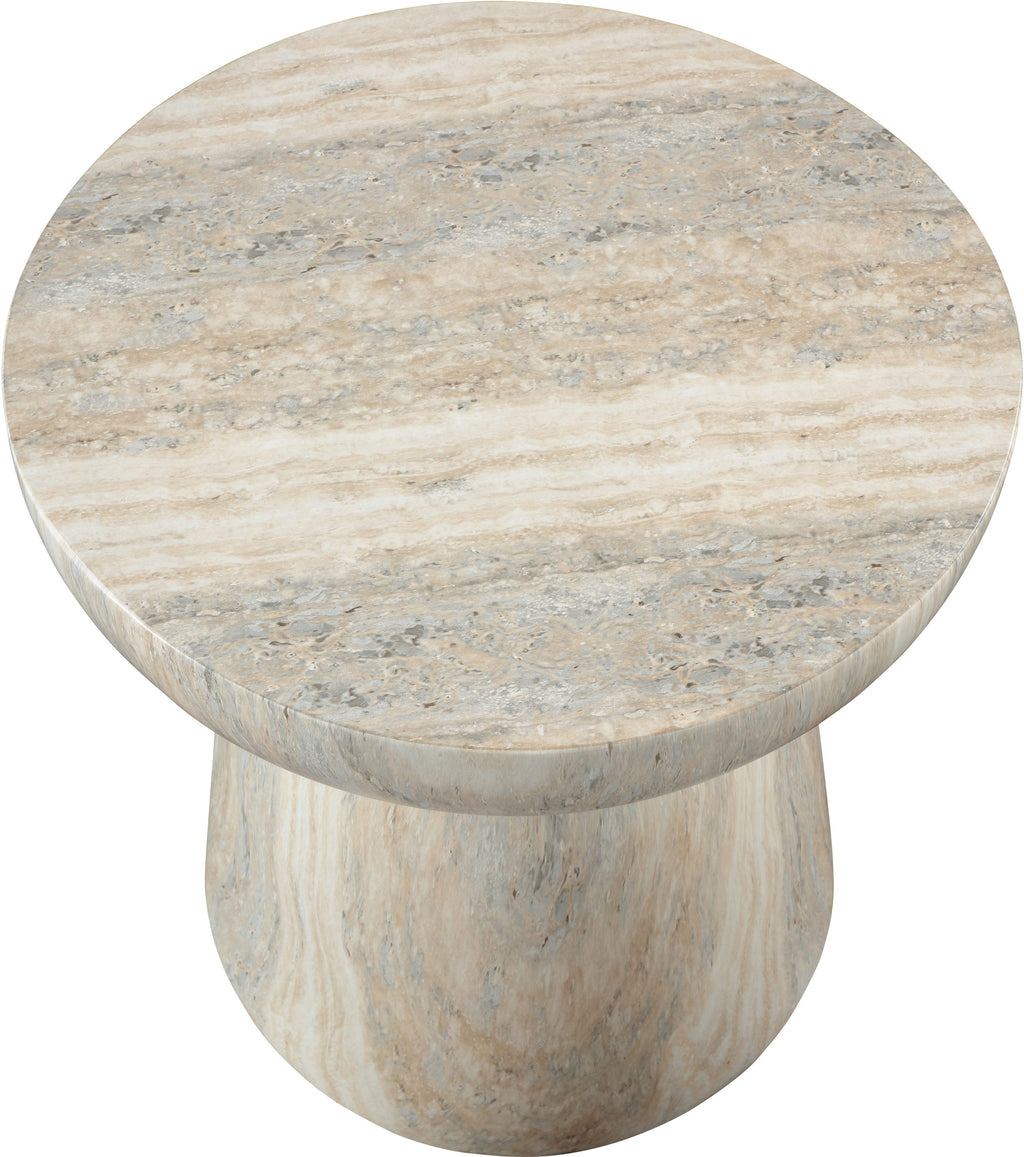 Avellino Travertine Finish Indoor / Outdoor Concrete End Table