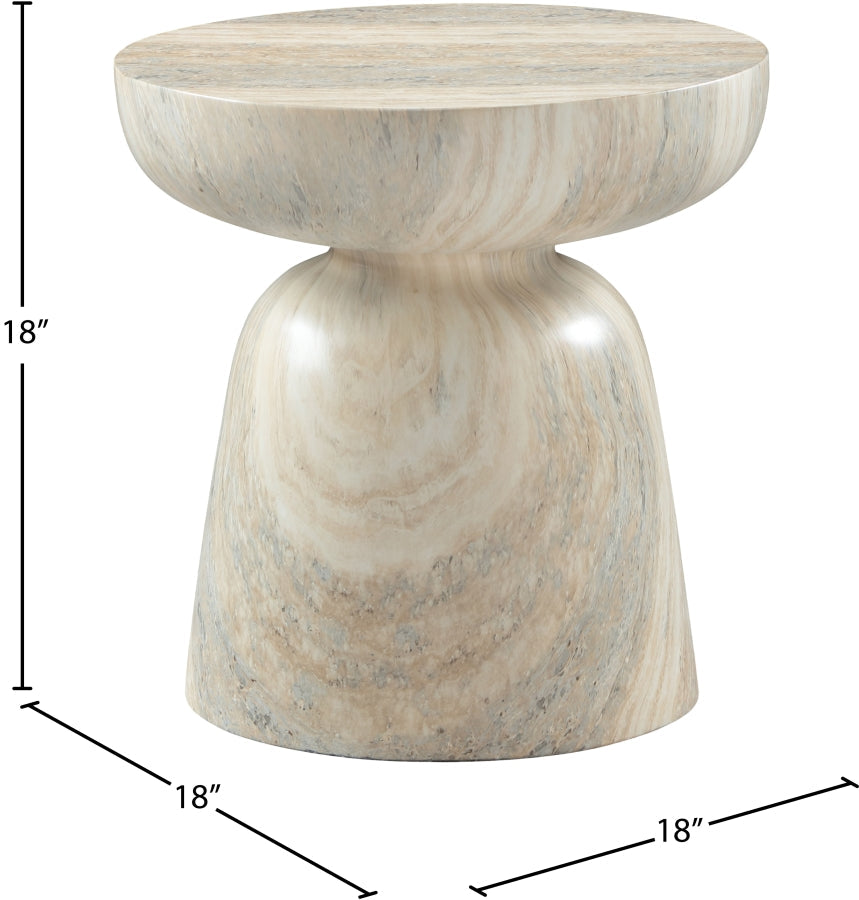 Avellino Travertine Finish Indoor / Outdoor Concrete End Table