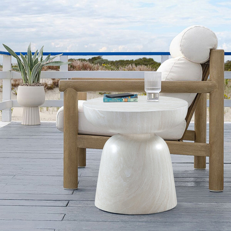 Avellino Marble Finish Indoor / Outdoor Concrete End Table