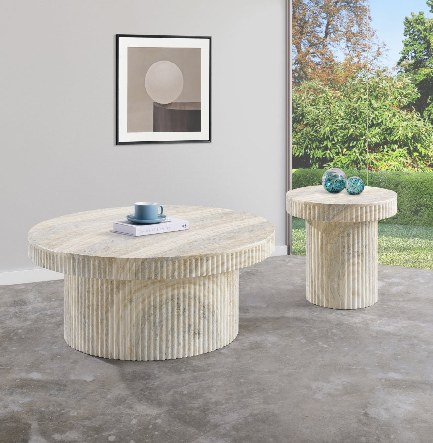 Legatto Travertine Finish Indoor/Outdoor Concrete Coffee Table