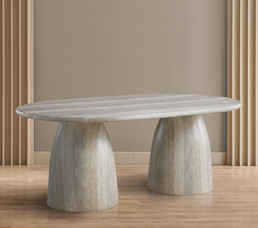 Cosenza Travertine Finish Indoor / Outdoor Concrete Dining Table